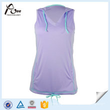 Running Wear Mujeres Tops sin mangas con capucha